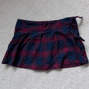 Sincerely Jules Navy and Burgundy Plaid Mini Skirt